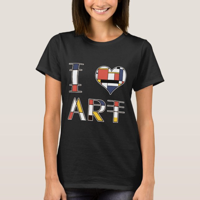 Camiseta I Love - Heart - Art elegant neoplasticism style (Frente)