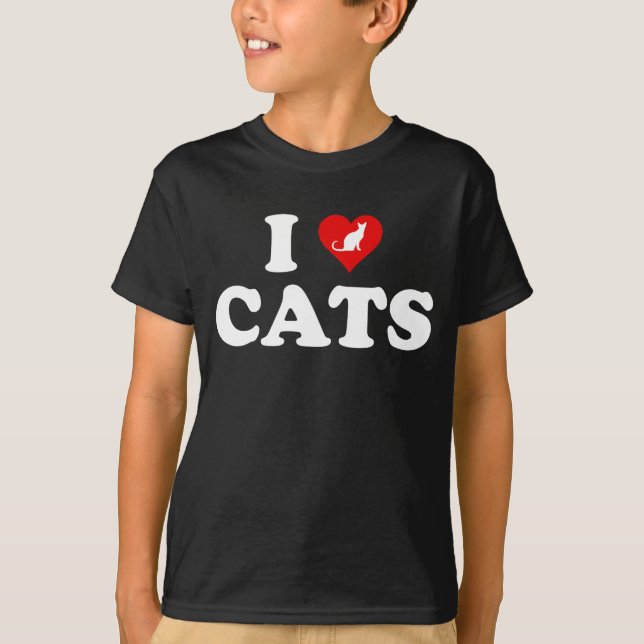 Camiseta I Love (Heart) Cats (Frente)