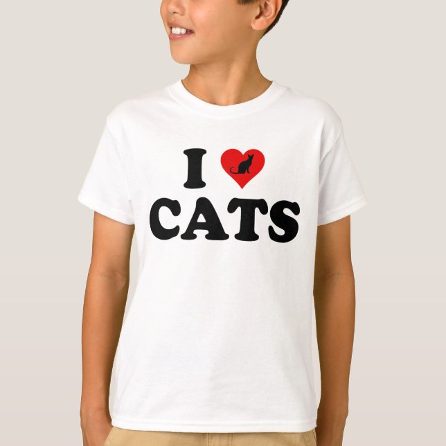 Camiseta I Love (Heart) Cats (Frente)