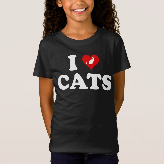 Camiseta I Love (Heart) Cats (Frente)