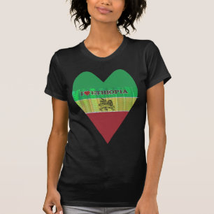 Camiseta I Love Heart Etiópia: Flag Art Motif