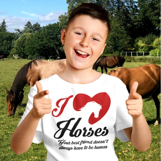 Camiseta I Love/Heart Horses (Criador carregado)