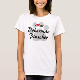 Camiseta I Love (Heart) My Doberman Pinscher Pawprint