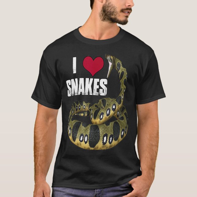 Camiseta I Love Heart Snakes  Reptile Lovers Snake lover (Frente)