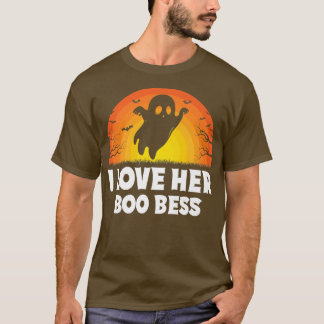 Camiseta I Love Her Boo Bees Couples Halloween Adult Costum