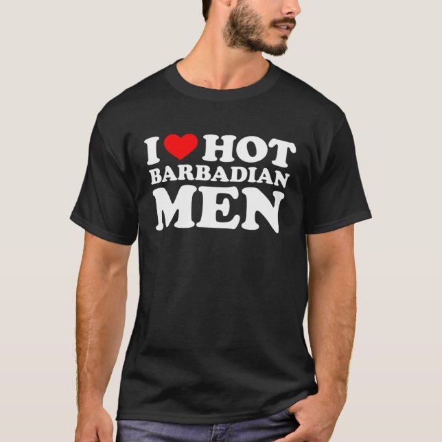 Camiseta I Love Hot Barbadian Men (Frente)
