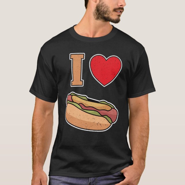 Camiseta I love hot dogs (Frente)