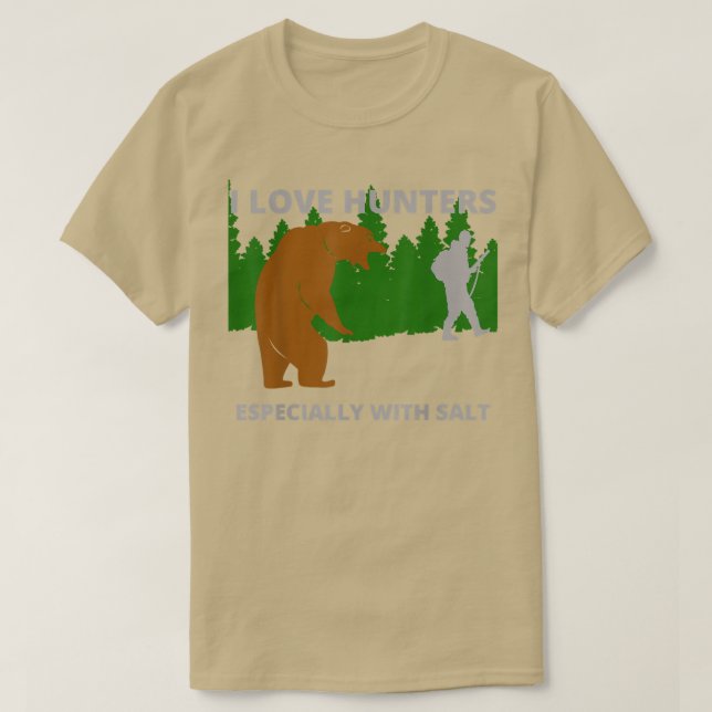 Camiseta I love huntersfunny sarcastic bear camping hunting (Frente do Design)