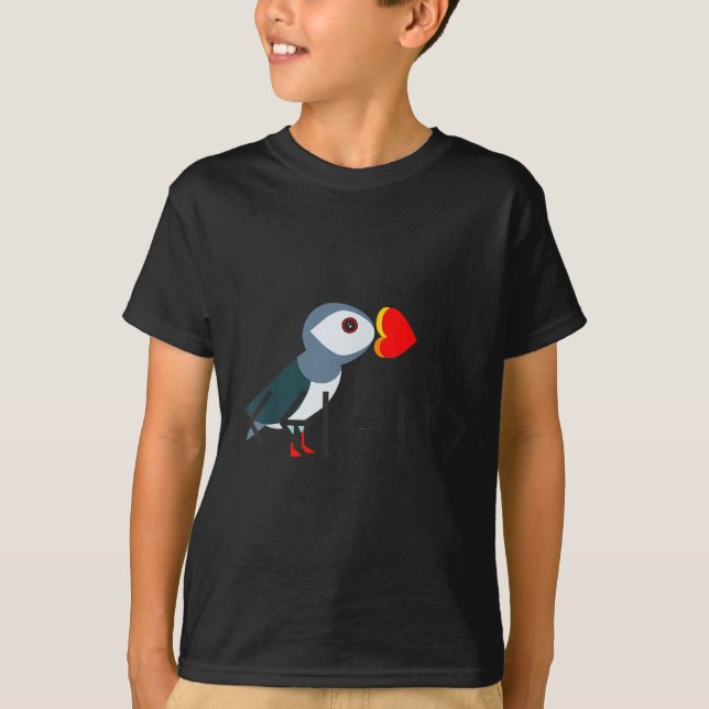 Camiseta I Love Iceland Puffin Icelandic Gift  (Frente)