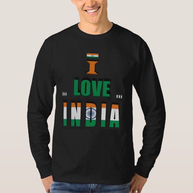 Camiseta I Love India Indian India Flag (Frente)