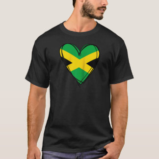 Camiseta I Love Jamaica Cool Jamaica Flag Heart Design Jama
