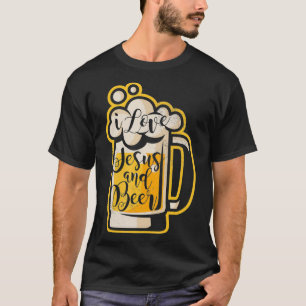 Camiseta I love Jesus and Beer Mens Womens Christian Gift