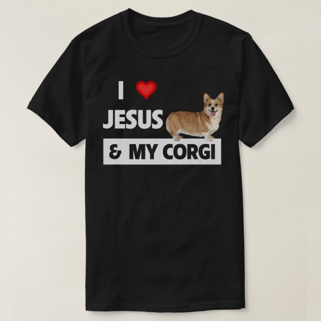 Camiseta I Love Jesus and My Corgi Christian Pet Parents We (Frente do Design)