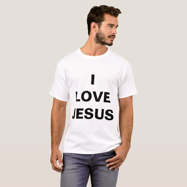 Camiseta "I Love Jesus" T-shirt masculina (Frente Completa)