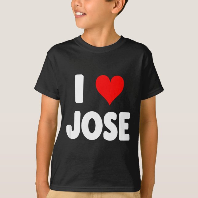 Camiseta I Love Jose - Heart  (Frente)