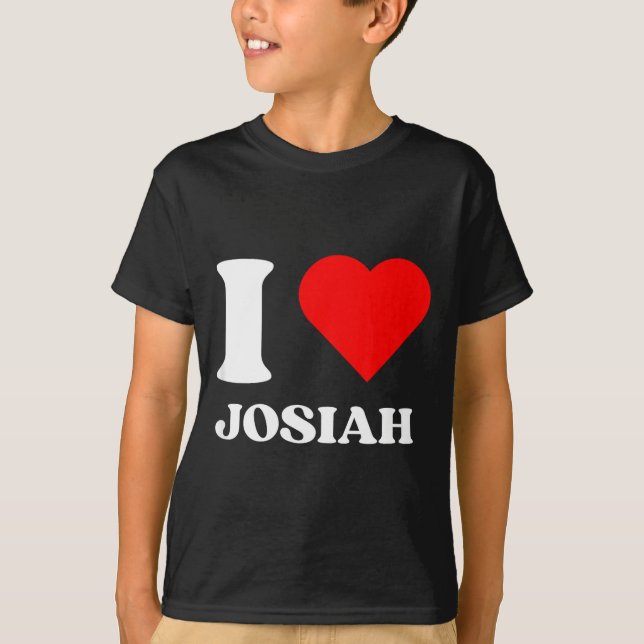 Camiseta I Love Josiah I Heart Josiah Name Y2k Valentines D (Frente)