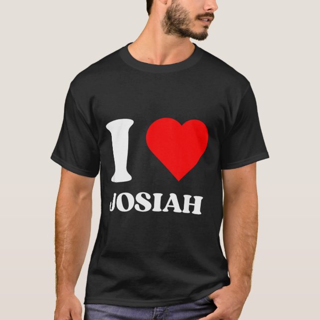 Camiseta I Love Josiah I Heart Josiah Name Y2k Valentines D (Frente)
