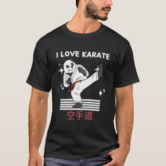 Camiseta I Love Karate Kawaii Panda Karate Japanese Anime