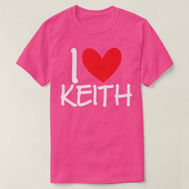 Camiseta I Love Keith Name Personalized Men Guy BFF Friend  (Frente do Design)
