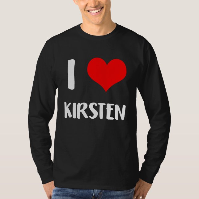 Camiseta I love KIRSTEN  valentine guy heart Anniversary 6 (Frente)