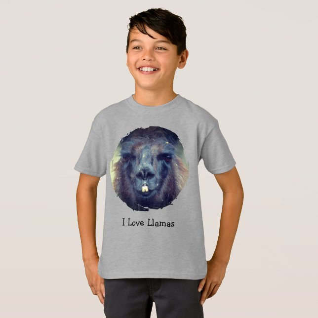 Camiseta I Love Llamas Farm Animal  (Frente Completa)