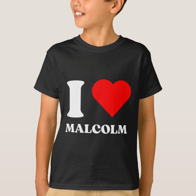 Camiseta I Love Malcolm I Heart Malcolm Name Y2k Valentines (Frente)