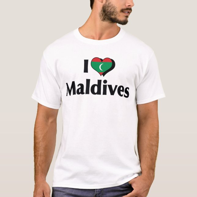 Camiseta I Love Maldives Flag (Frente)