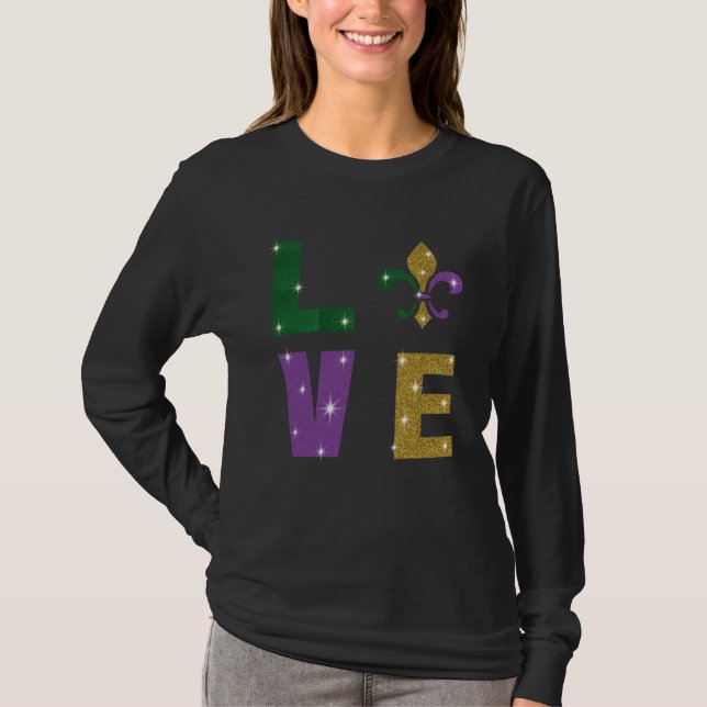 Camiseta I Love Mardi Gras Costume Mardi Gras Outfit For Gi (Frente)