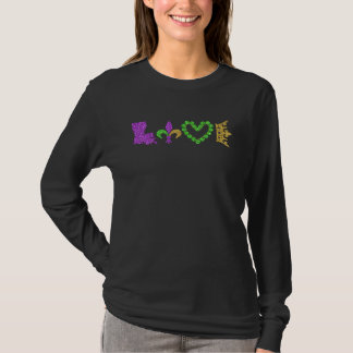 Camiseta I LOVE Mardi Gras Fleur De Lys Symbol Men Women