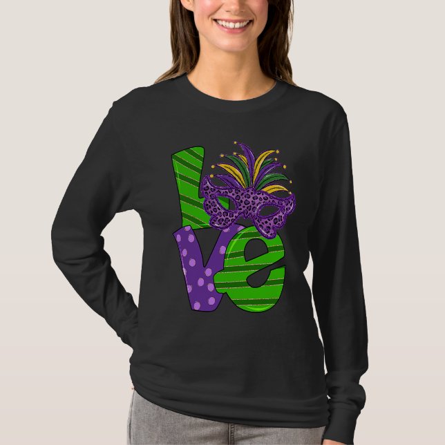 Camiseta I Love Mardi Gras  Mardi Gras  For Girls (Frente)
