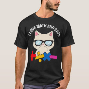 Camiseta I Love Math And Cats Cute Kitty Cat Feline Lover _
