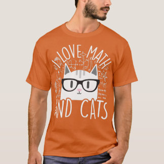 Camiseta I Love Math And Cats Cute Kitty Cat Feline Lover G
