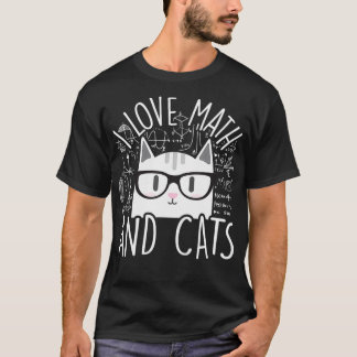 Camiseta I Love Math And Cats Cute Kitty Cat Feline Lover G