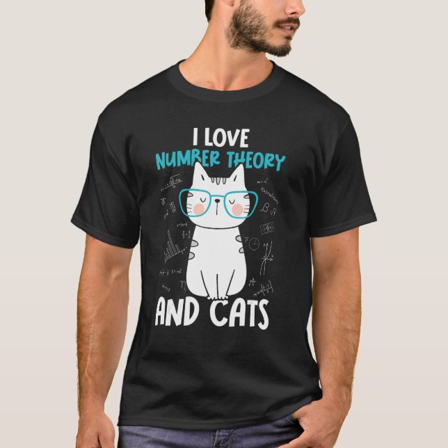 Camiseta I Love Math and Cats   Number Theory 1 (Frente)