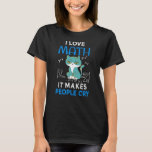 Camiseta I Love Math It Makes People Cry<br><div class="desc">Cool and funny student and teacher design featuring a moody cat and the quote "I Love Math It Makes People Cry". A perfect match for students and teachers.</div>