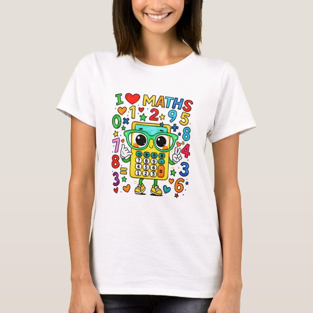 Camiseta I Love Maths T Shirt for Teachers and Schools (Frente)