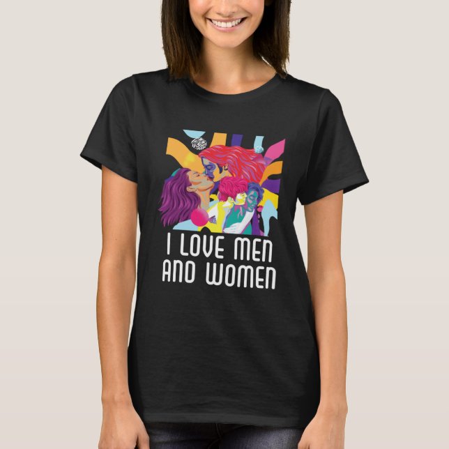 Camiseta I Love Men And Women Bisexual Pride Bisexuality LG (Frente)