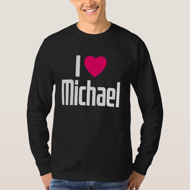 Camiseta I Love Michael Pink Heart I Heart Michael (Frente)