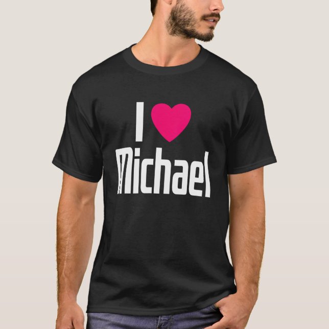 Camiseta I Love Michael Pink Heart I Heart Michael (Frente)