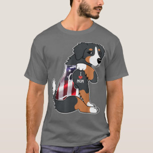 Camiseta I Love Mom Tattoo Bernese Mountain Dog American F