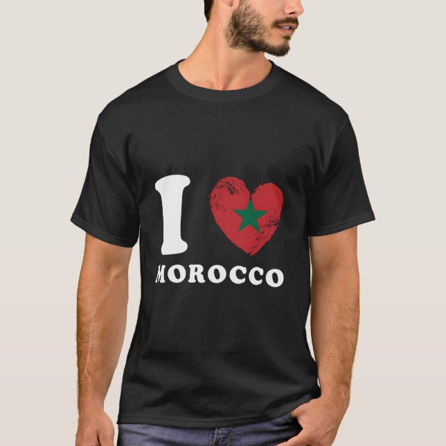 Camiseta I Love Morocco He Flag Morocco (Frente)
