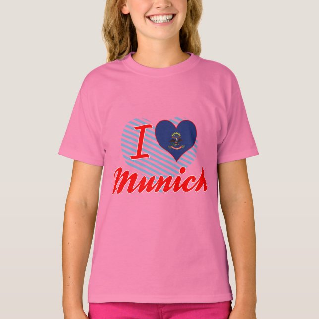 Camiseta I Love Munique (Dakota do Norte) (Frente)