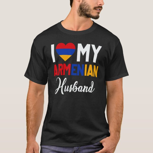 Camiseta I Love My Armenian Husband Armenia Flag Married Co (Frente)