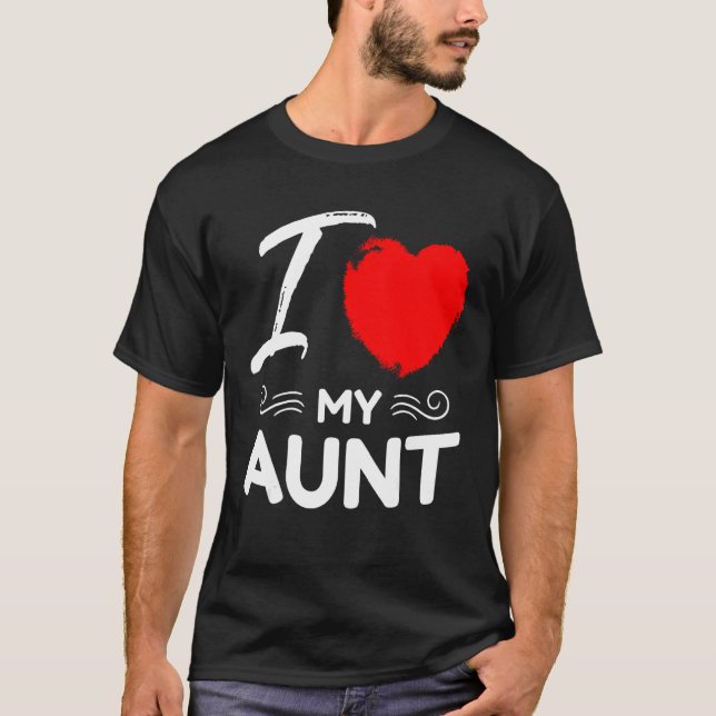 Camiseta I Love My Aunt Cute Mother Grandma Matching Family (Frente)