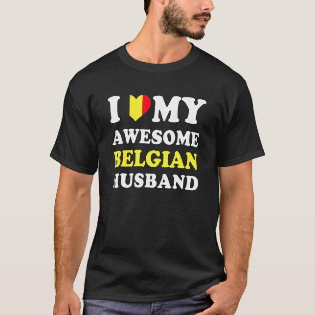 Camiseta I love My Awesome Belgian Husband Funny (Frente)