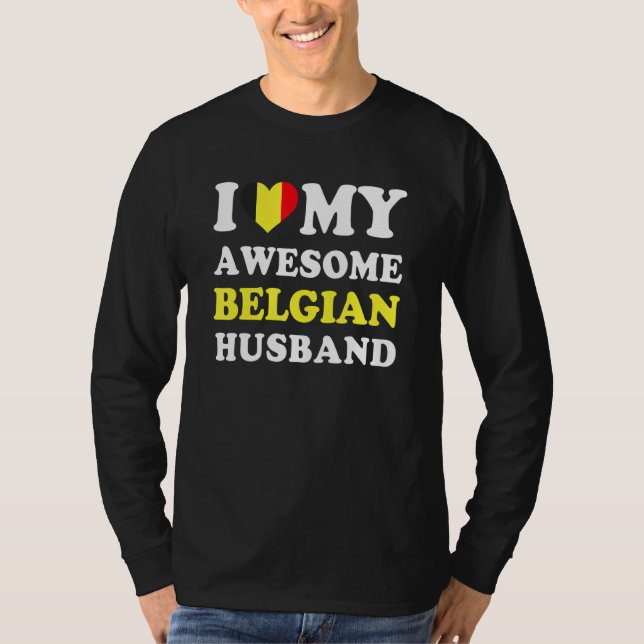 Camiseta I love My Awesome Belgian Husband Funny (Frente)
