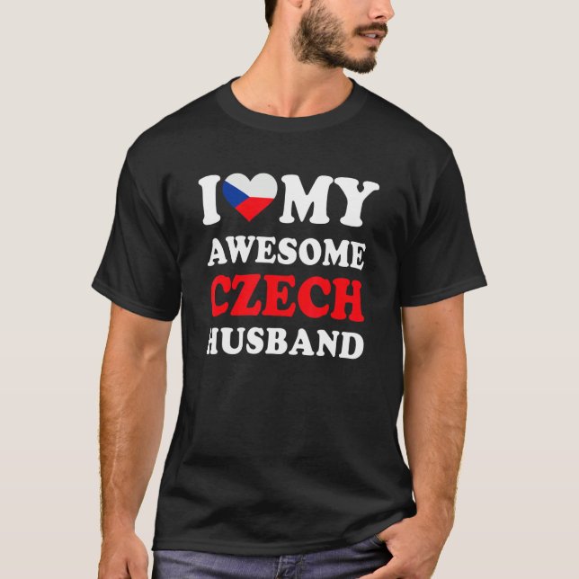 Camiseta I love My Awesome Czech Husband Funny (Frente)
