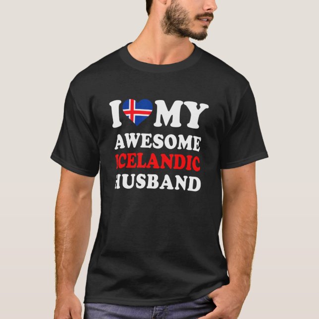 Camiseta I love My Awesome Icelandic Husband Funny (Frente)