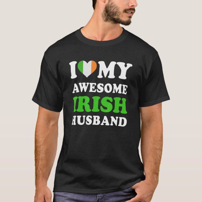 Camiseta I love My Awesome Irish Husband Funny (Frente)