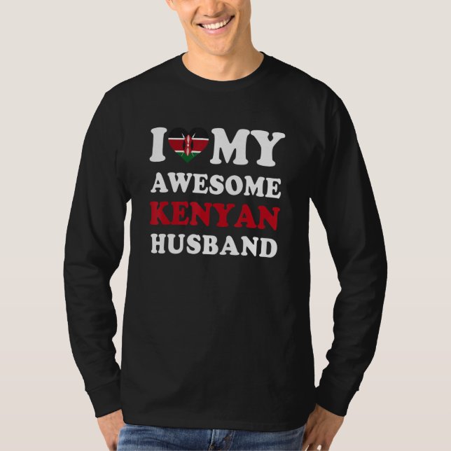Camiseta I love My Awesome Kenyan Husband Funny (Frente)